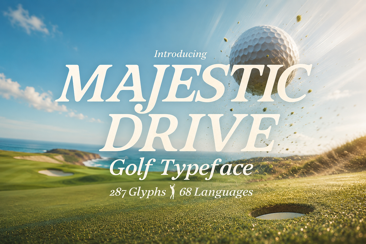 Majestic Drive - Golf Typeface, a Serif Font by HipFonts (Photo 1 of 9)