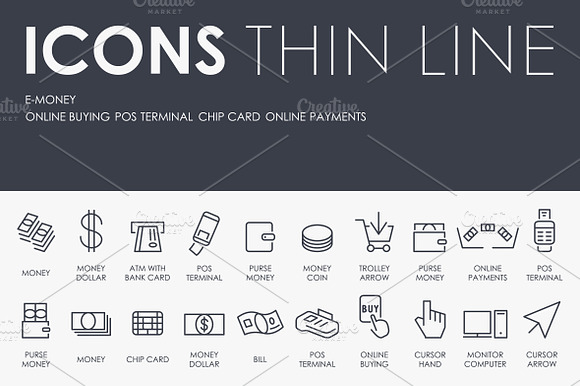 E Money Thinline Icons