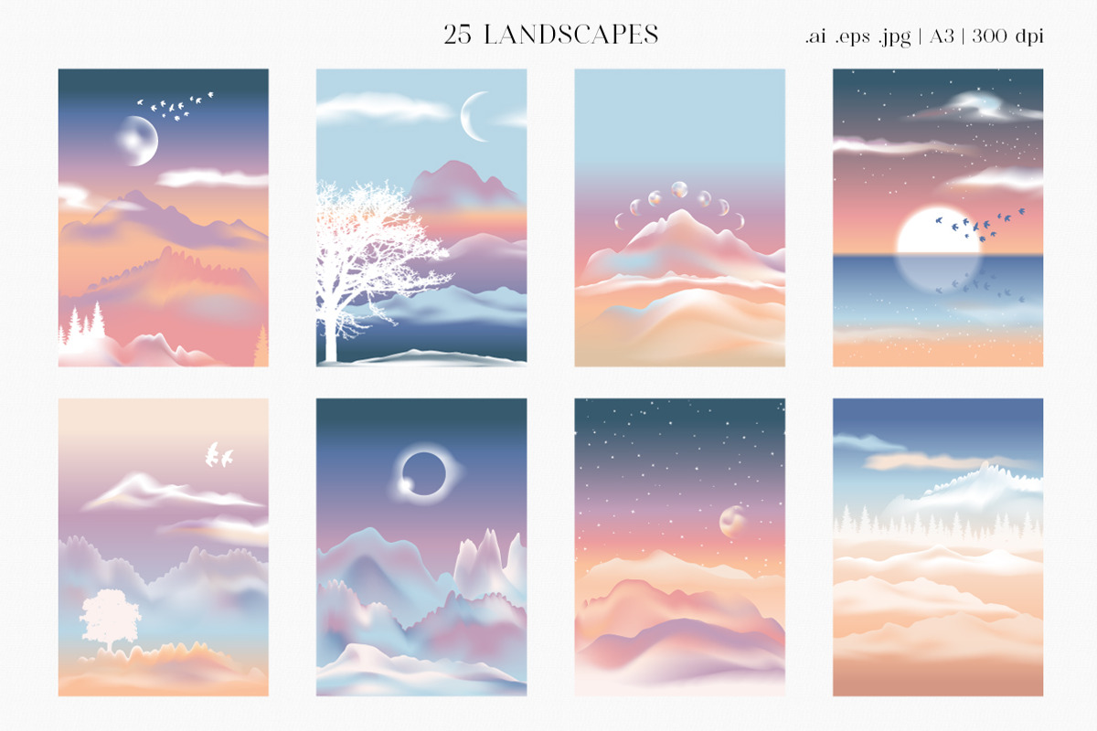 Landscape creator. Foggy sunrise, an Object Graphic by Julie&Taily (Photo 4 of 30)
