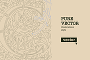Illuminated medieval drop capitals, a Blackletter Font by kaer_shop (Thumbnail 6 of 12)