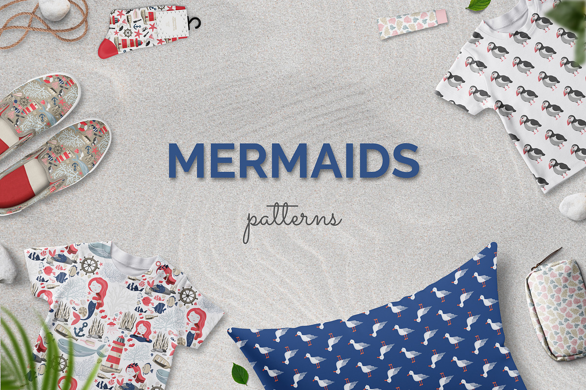 Mermaids. Patterns, a Pattern Graphic by helgascandinavus (Photo 1 of 8)