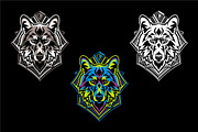 Wolf Head with Geometric Badge, an Animal Illustration by weervector (Thumbnail 3 of 4)