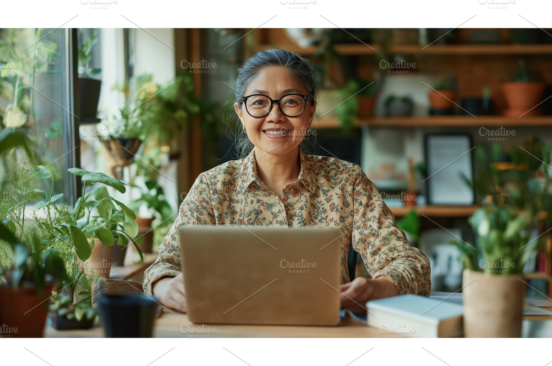 Asian woman working on a laptop, a Person Photo by Sergey Kotenev
