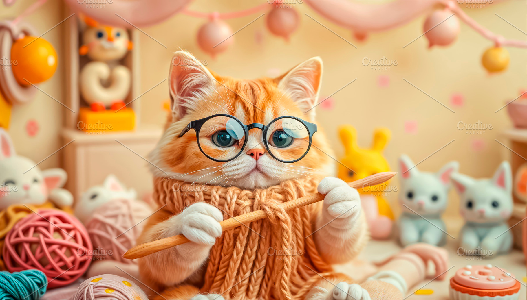 Cute domestic cat knits a beautiful, an Animal Photo by TatsianaSalauyova