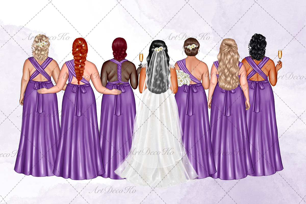 Bride and Bridesmaids Plus Size Art, a Person Illustration by DekoArt (Photo 9 of 9)