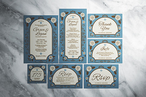 Vintage Wedding Invitation Suite, an Invitation Template by The Good Store