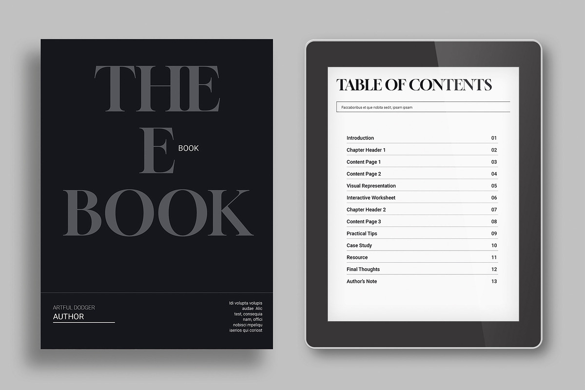 E Book Tempalte Layout, an UI Kit Template by MightyDesign (Photo 2 of 9)