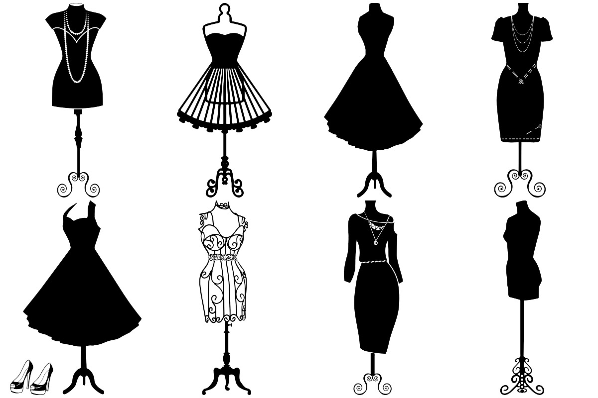 Dress Form Silhouettes AI EPS PNG, an Illustration by FrankiesDaughtersDesign (Photo 4 of 6)