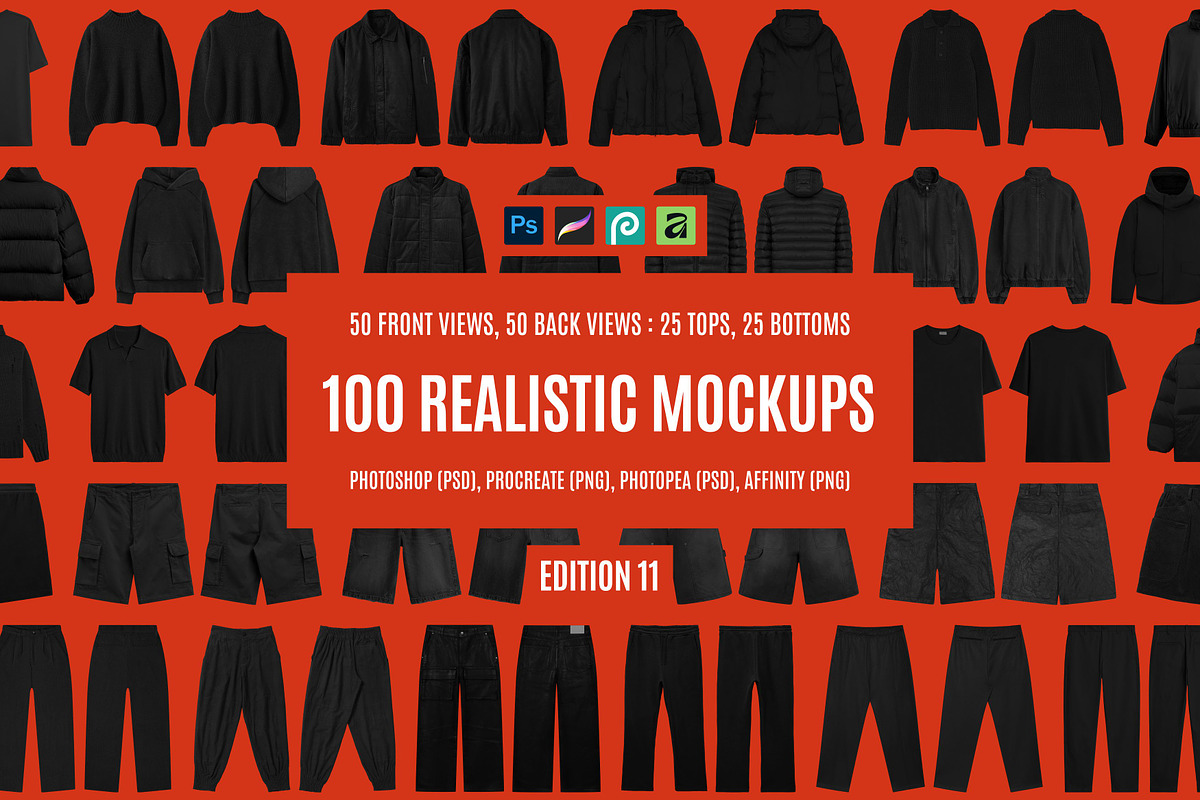 Realistic Streetwear Bundle 100, a Bottom Mockup by AtelierDuVow (Photo 1 of 10)