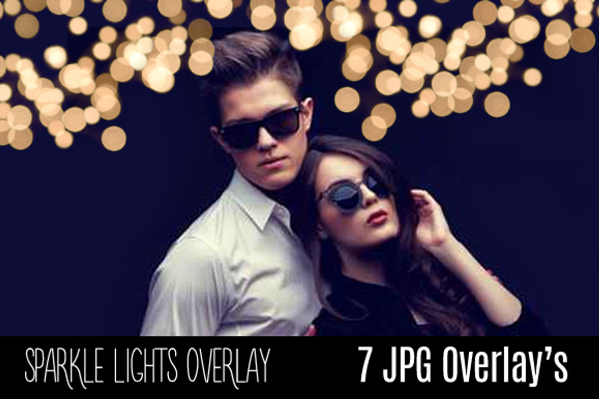 7 Sparkle Bokeh Lights JPG Overlays preview 5