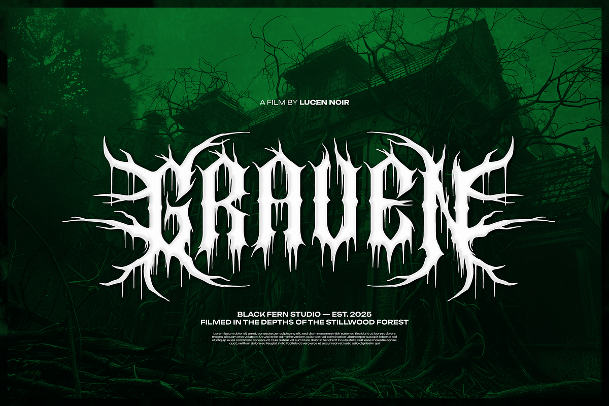 Erethyl | Black Metal Font, a Blackletter Font by Denustudios (Photo 8 of 12)