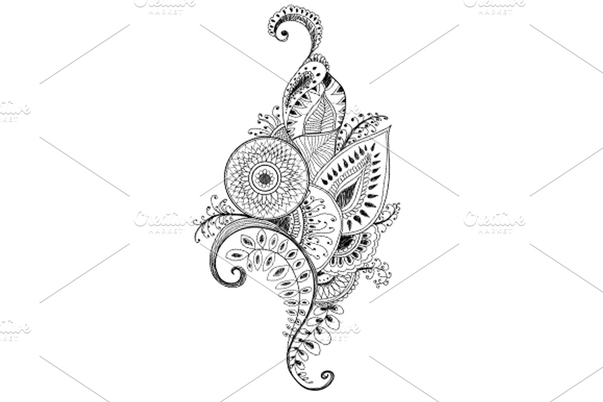 mehendi pen drawing