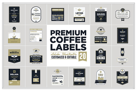 Premium Coffee Labels, a Branding & Logo Template by Rich Graphic