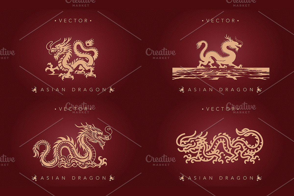 Chinese dragon vector material, an Animal Illustration by DesignFolioHub (Photo 3 of 4)