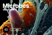 Microbes. 40 images, a Healthcare Illustration by Handmadefont (Thumbnail 1 of 11)