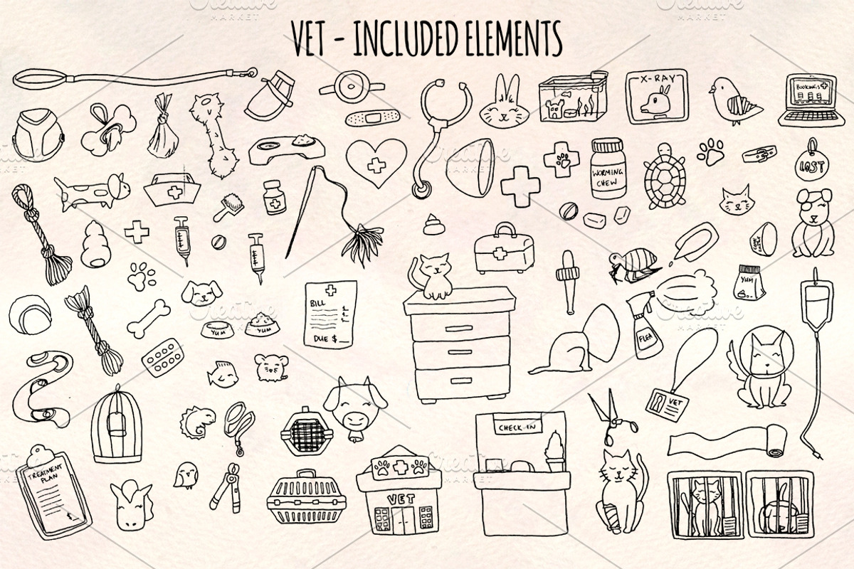Vet and Animal Vector Bundle, an Animal Illustration by Violet LeBeaux (Photo 2 of 3)