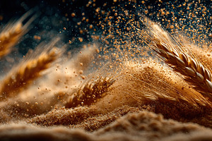Golden Wheat Ears with Flying Grain, a Food & Drink Photo by Ales Munt