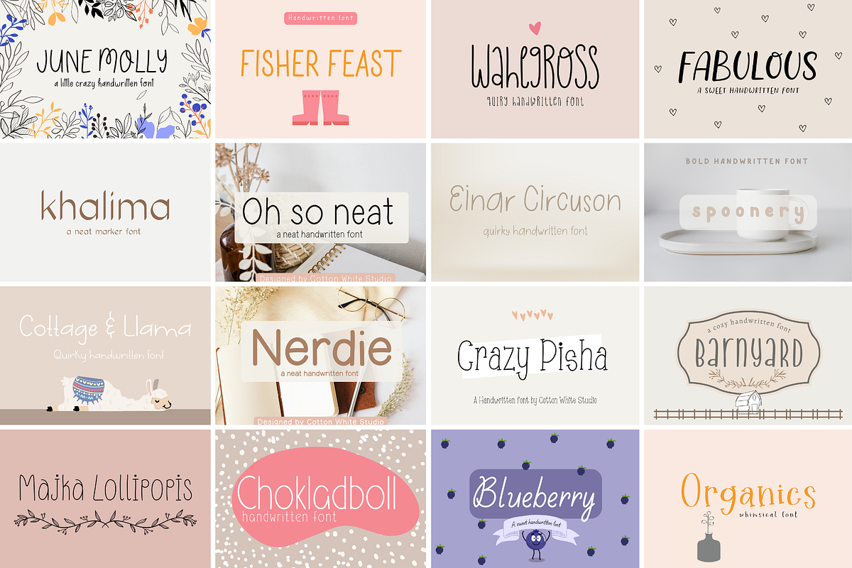 The Handwritten Font Bundle, a Script Font by Sofia Skoog (Photo 3 of 12)