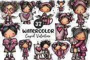 whimsical cupid valentine clipart, an Illustration by CreationArt (Thumbnail 1 of 5)