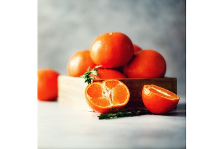Orange tangerines, mandarins, a Food & Drink Photo by Enjoy Photo