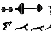 Fitness Workout Silhouette Icon Set, an Illustration by musafir_fashion (Thumbnail 37 of 51)