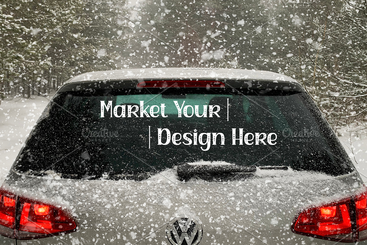 Car Window Mockups | Winter Mockup, a Templates & Theme by VetalStock (Photo 5 of 5)