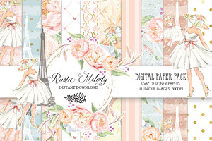 PARIS -FASHION DIGITAL PAPER PACK