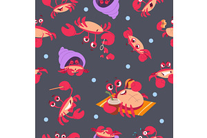 Crab pattern. cartoon template with, an Animal Illustration by Onyx