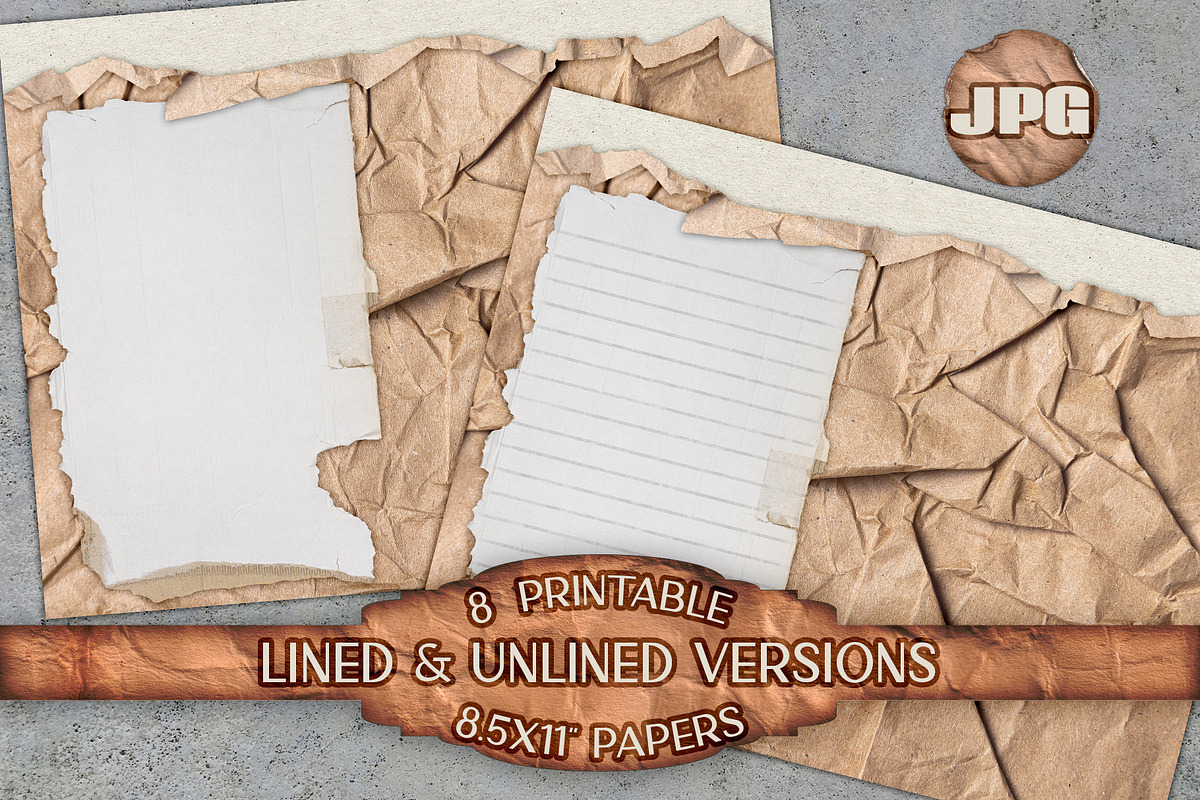 Vintage Grunge Junk Journal Papers, a Texture Illustration by AlexandHer Digital Art (Photo 6 of 7)