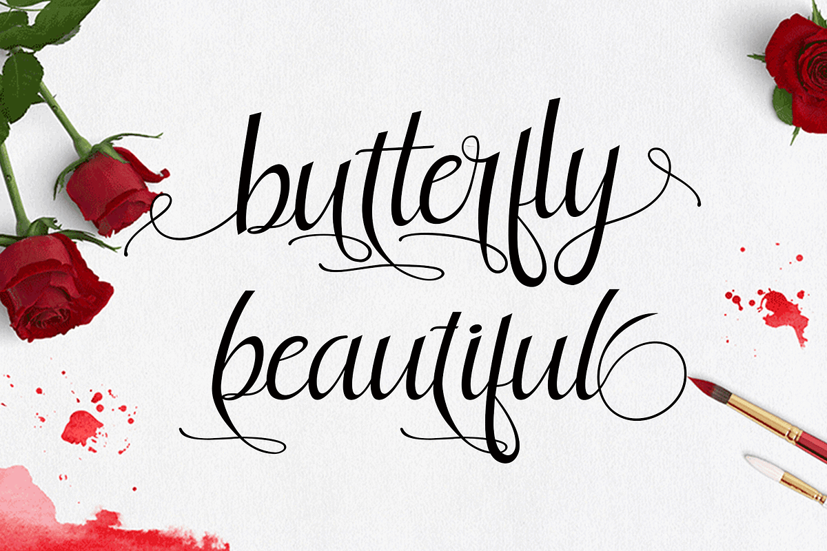 butterfly beautiful, a Script Font by Deniz86 (Photo 1 of 7)