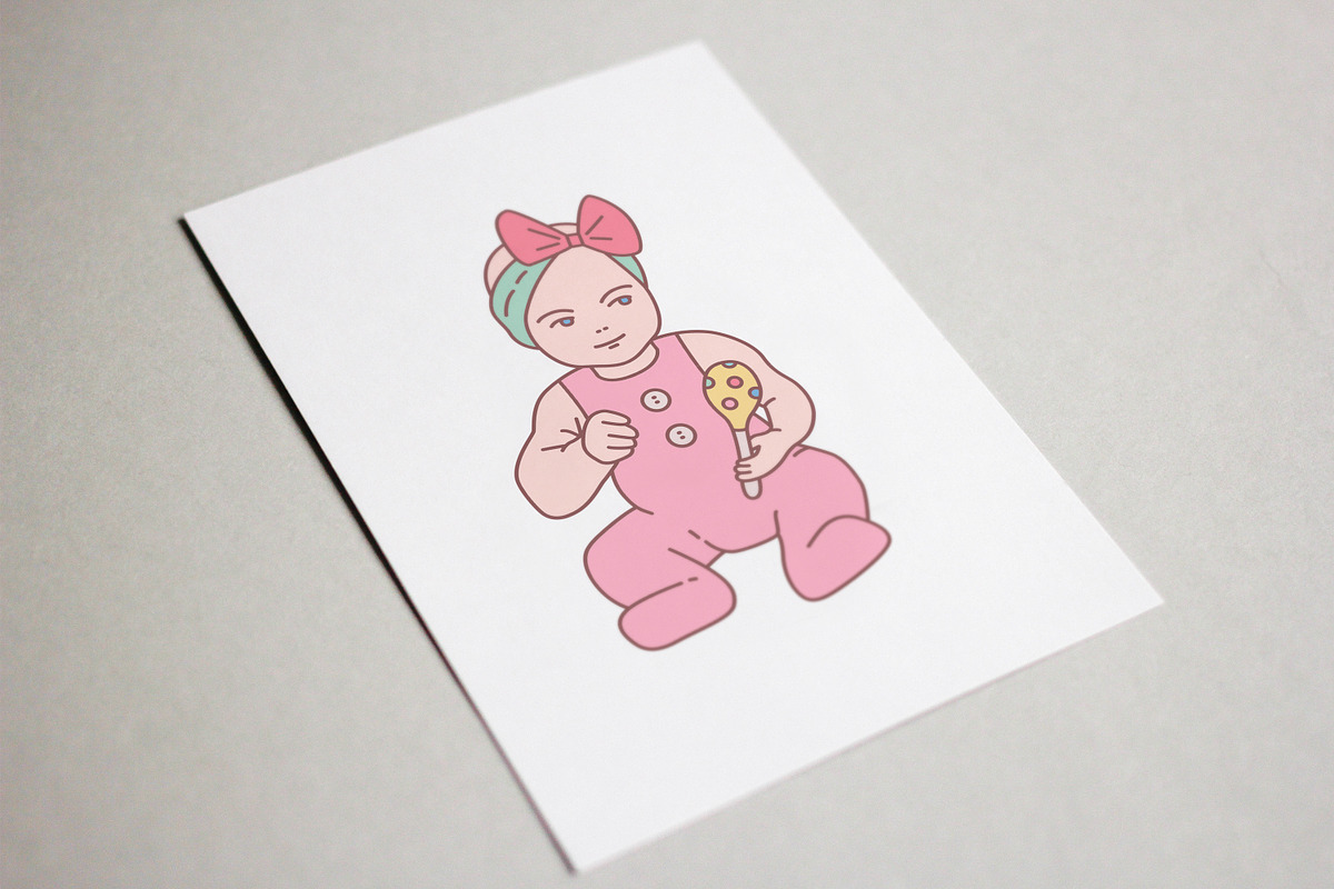 Cute baby, colored & line art set, a Person Illustration by Good Studio (Photo 6 of 6)