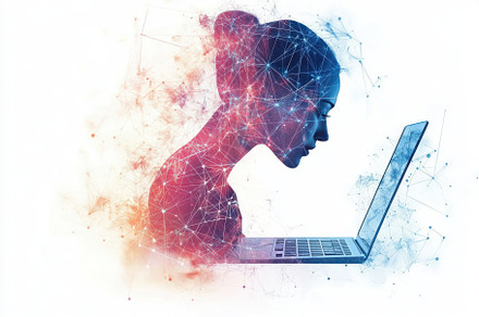 Woman Digital Network Laptop Technol, a Background Photo by Pixeness