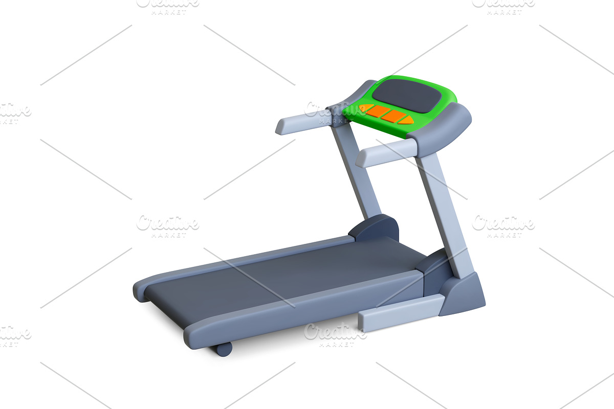 Treadmill 3d element. Realistic gym, a Sport Illustration by Valerie Bodnar