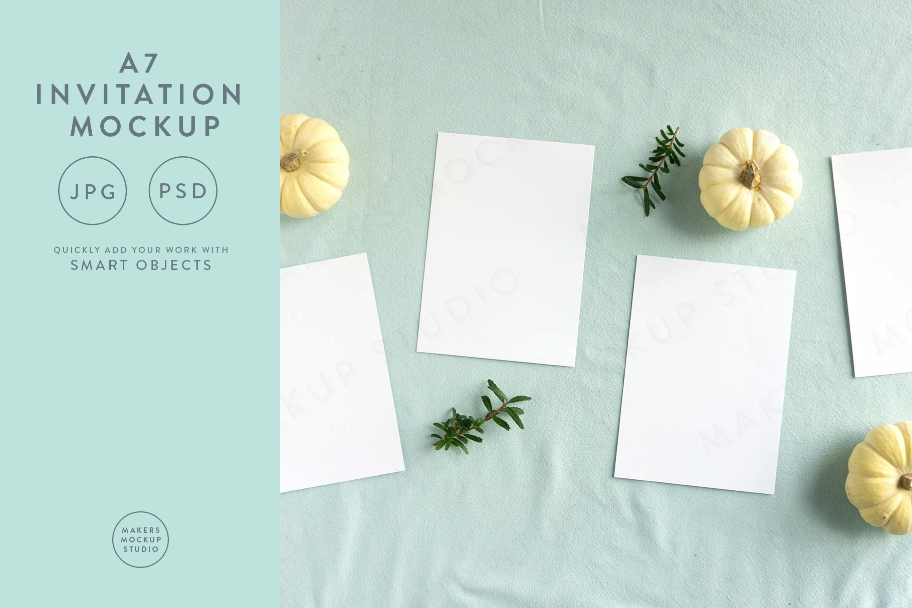 5x7 Fall Invitation Mockup, a Product Mockup by Makers Mockup Studio
