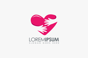 Romantic hug a heart logo icon, a Branding & Logo Template by DOMHOUZE