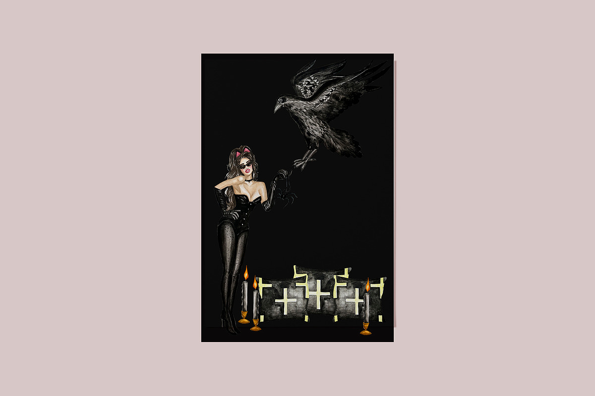 Watercolor Halloween Witch Broom Set, a Background Graphic by Fresh art by Larysa (Photo 5 of 6)