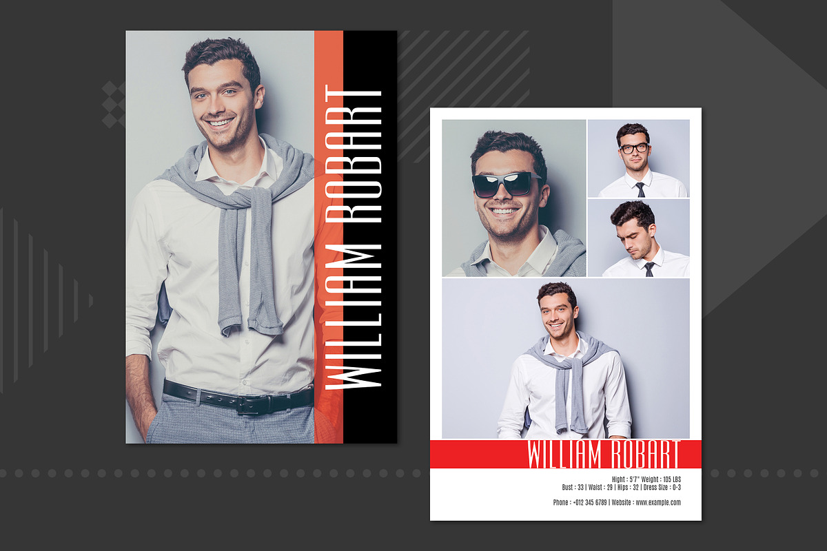 Pro Modeling Comp Card, a Card Template by Amit Debnath