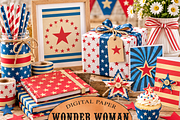 Stars and stripes 'Wonder Woman', a Pattern Graphic by Kiwi Fruit Punch (Thumbnail 1 of 3)