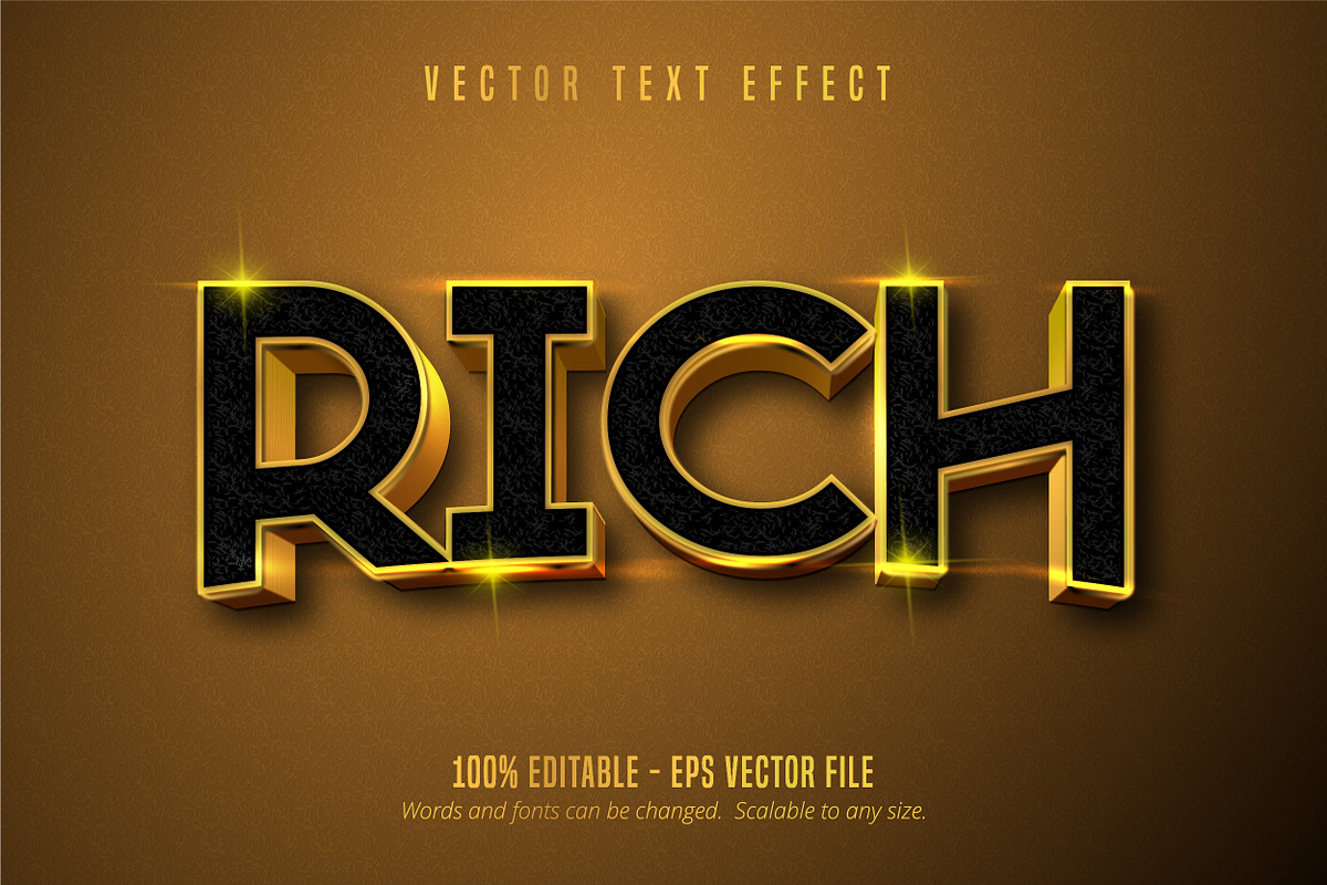Golden Text Effect Mega Bundle, a Brushes & More by designvectx