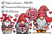 Valentine Gnome Clipart, an Illustration by Libby Wishes (Thumbnail 5 of 7)