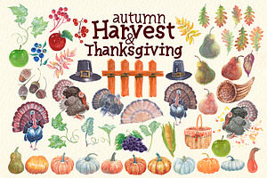 Watercolor Harvest&thanksgiving