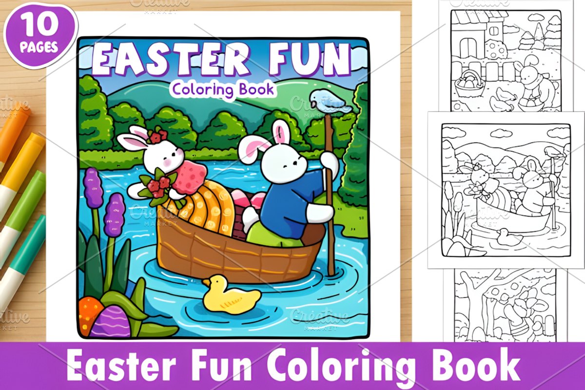 Easter Fun Coloring Book, a Seasonal Illustration by Ink Gallery (Photo 1 of 3)