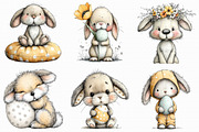 Cute Easter Bunny Clipart, an Illustration by Libby Wishes (Thumbnail 9 of 9)