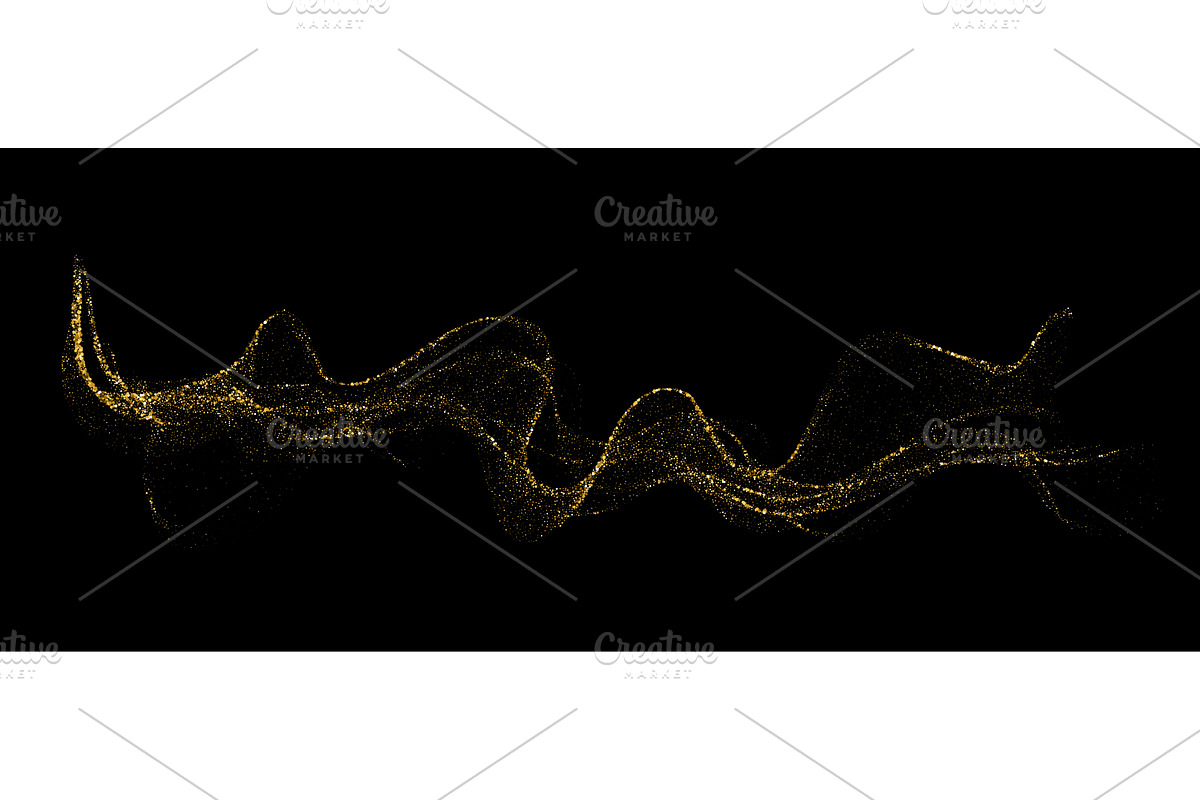 Abstract shiny color gold wave, an Illustration by Marinstri