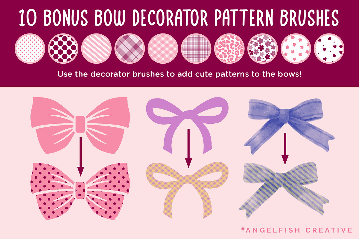 Coquette Bow Procreate Brush Set, a Brush Add-On by AngelfishCreative (Photo 10 of 10)