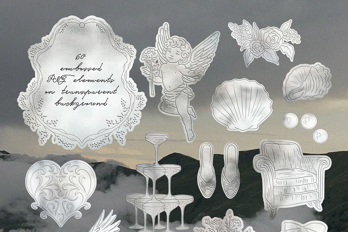 Silver Embossed Romance Collection, an Object Graphic by AnMark (Photo 8 of 15)