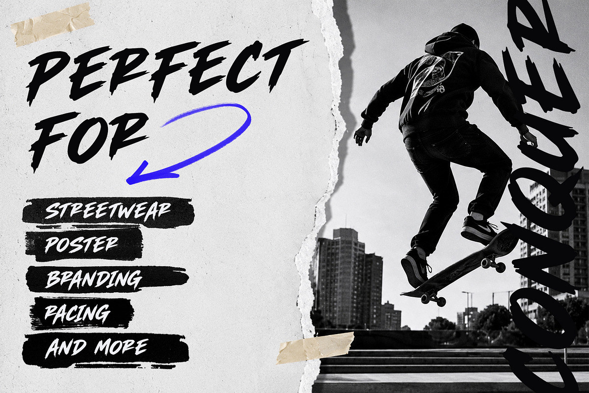 Bractley Bold Streetwear Brush Font, a Handwritten Font by Maulana Creative (Photo 2 of 7)