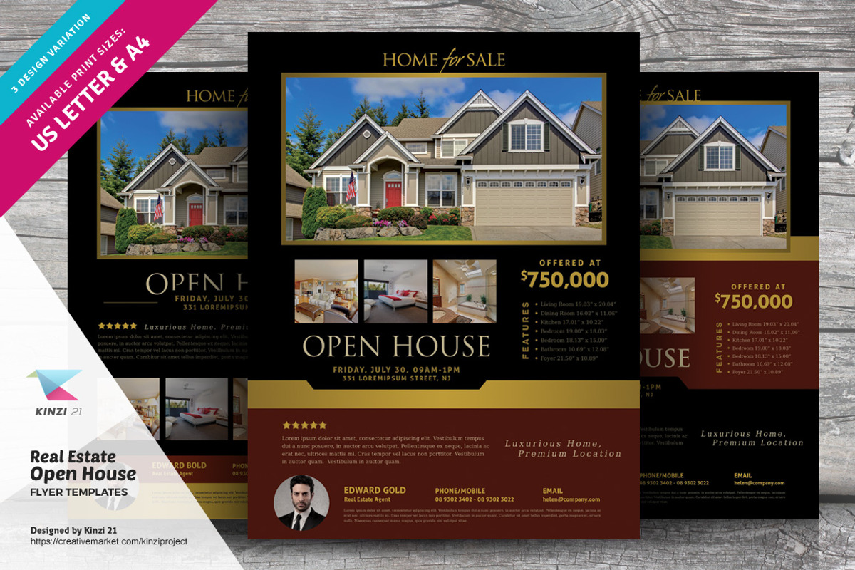 Real Estate Open House Flyers, a Flyer Template by kinzi21 (Photo 1 of 4)
