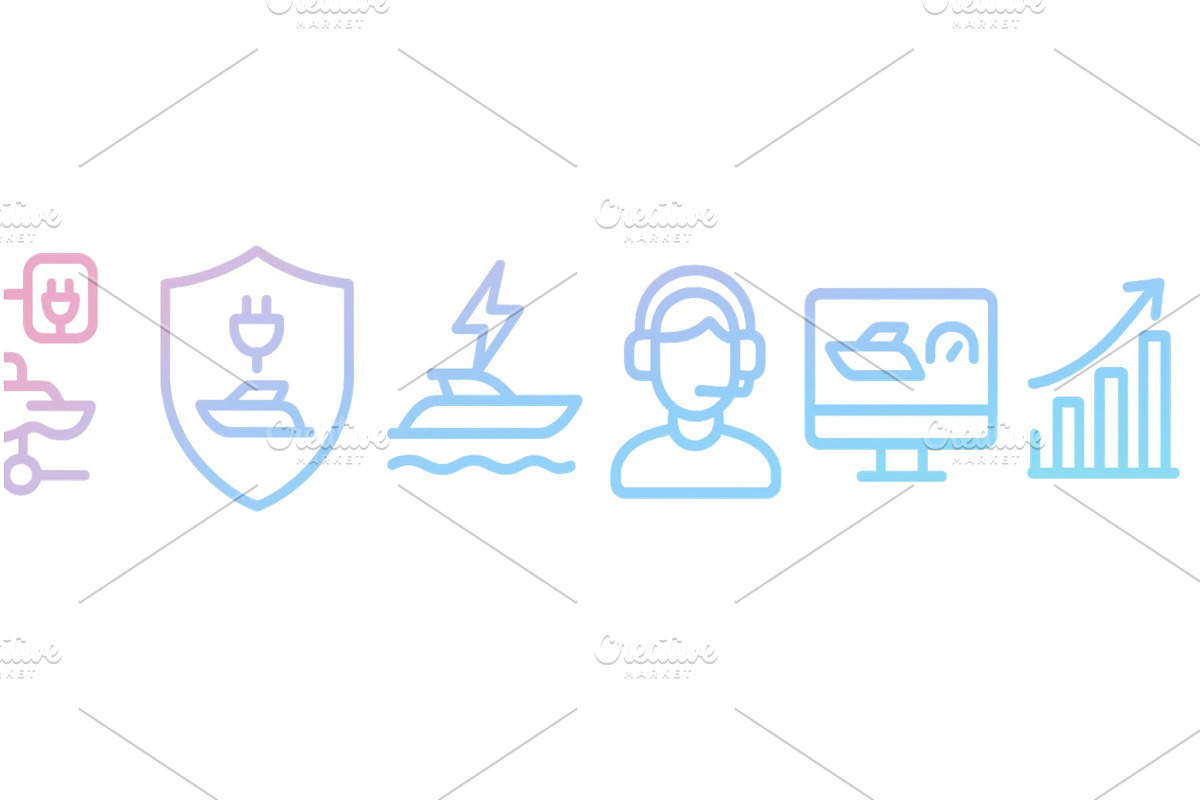 Icons representing different aspects, a Technology Illustration by ZinetroN