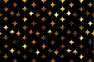 Gold Stars on Black Seamless Repeat, a Pattern Graphic by Sharon Schwalbe